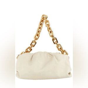 Like new Authentic Bottega Venetta Elegant Pouch Cream Chain  Bag Retails $2500+